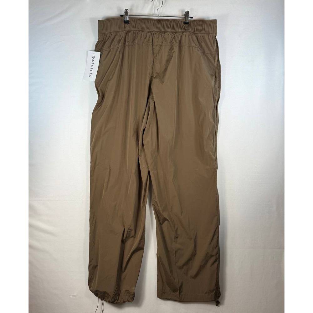 Athleta Rise Pant Brown Wide Leg Water Repellent Recycled Nylon Stretch XL